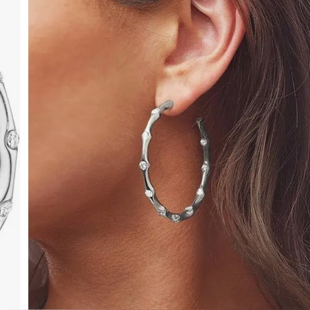 Jennifer Miller Sparkly Wavy Hoop Earrings; FIRM 💕💕 - Picture 5 of 5